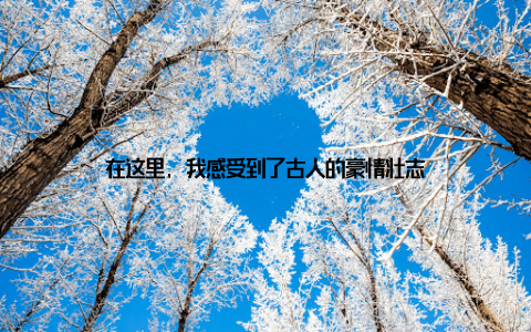 在这里, 我感受到了古人的豪情壮志