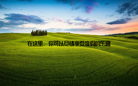 在这里, 你可以尽情享受度假的乐趣