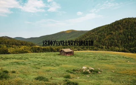 这种方式比较方便快捷