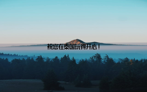 祝您在泰国玩得开心!